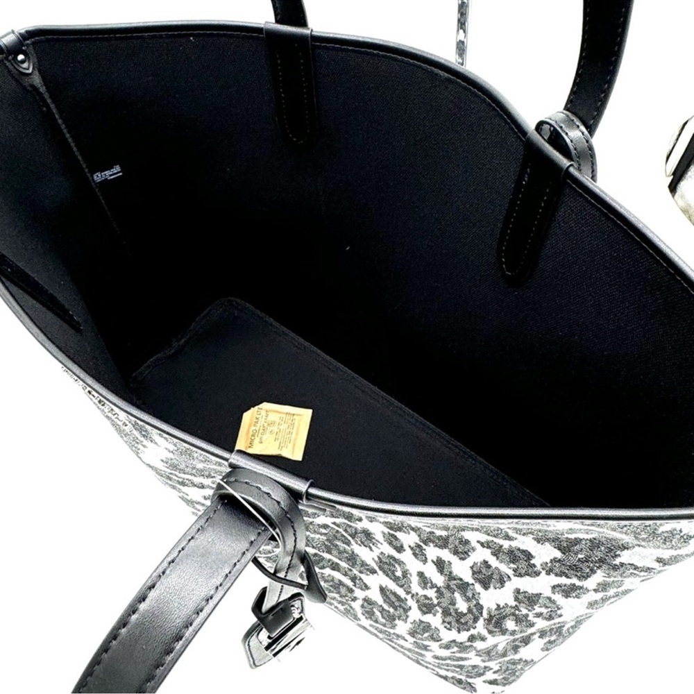Michael Kors XL East West Tote Bag Leopard Print Black Multi - Picture 9 of 12